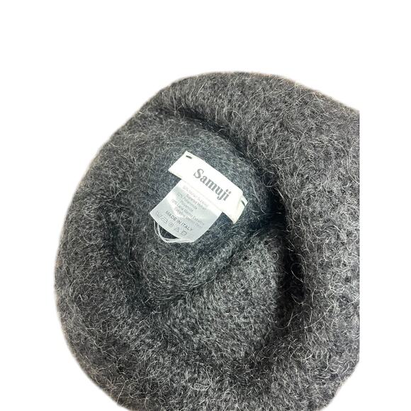 Samuji Unisex O/S Made in Italy Gray Black Mohair Chunky Artsy Warm Beanie EUC - Picture 3 of 3